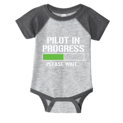 Pilot In Progress Funny Flight School Student Infant Baby Jersey Bodysuit