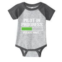 Pilot In Progress Funny Flight School Student Infant Baby Jersey Bodysuit
