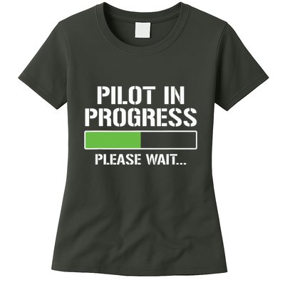 Pilot In Progress Funny Flight School Student Womens T-Shirt