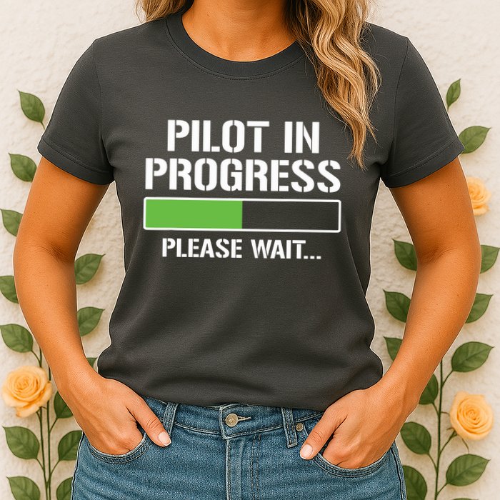 Pilot In Progress Funny Flight School Student Womens T-Shirt
