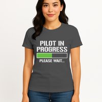 Pilot In Progress Funny Flight School Student Womens T-Shirt