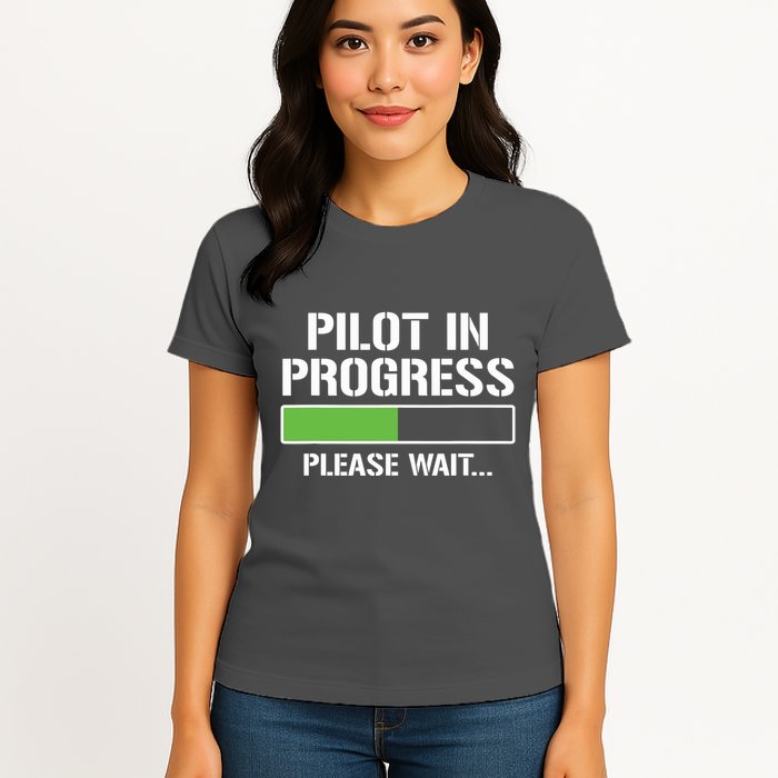 Pilot In Progress Funny Flight School Student Womens T-Shirt