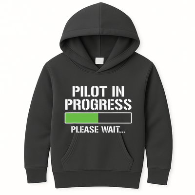 Pilot In Progress Funny Flight School Student Kids Hoodie