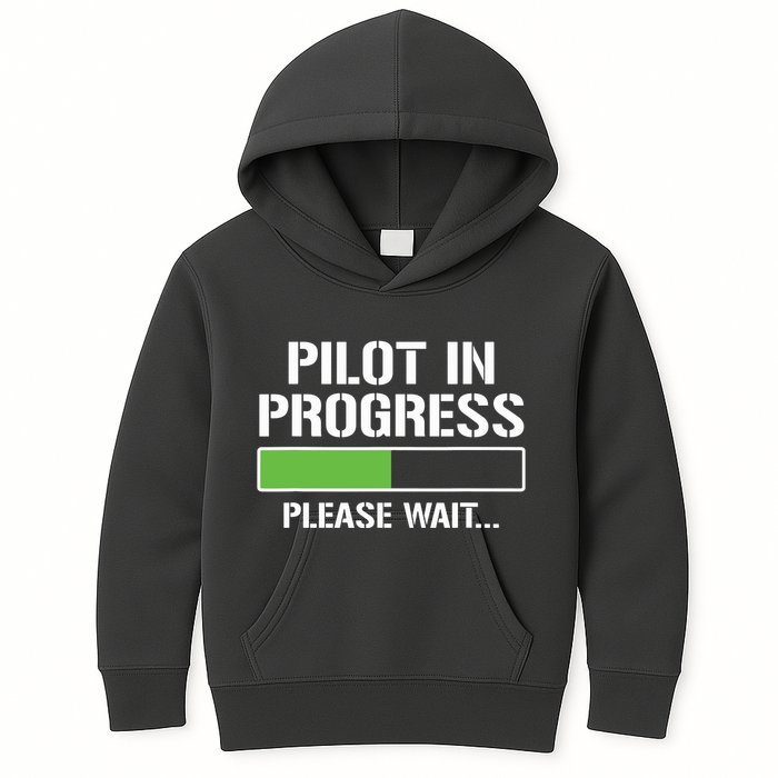 Pilot In Progress Funny Flight School Student Kids Hoodie