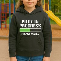 Pilot In Progress Funny Flight School Student Kids Hoodie