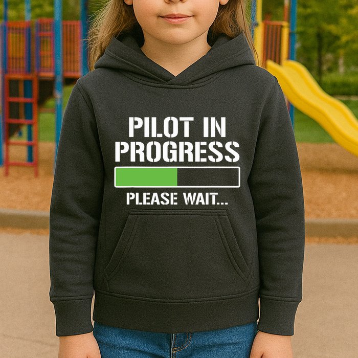 Pilot In Progress Funny Flight School Student Kids Hoodie