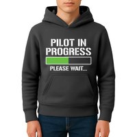 Pilot In Progress Funny Flight School Student Kids Hoodie