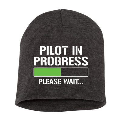 Pilot In Progress Funny Flight School Student Short Acrylic Beanie