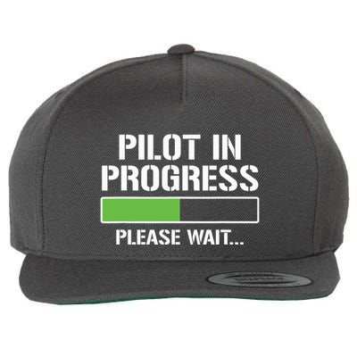 Pilot In Progress Funny Flight School Student Wool Snapback Cap