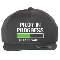 Pilot In Progress Funny Flight School Student Wool Snapback Cap