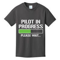 Pilot In Progress Funny Flight School Student Kids T-Shirt