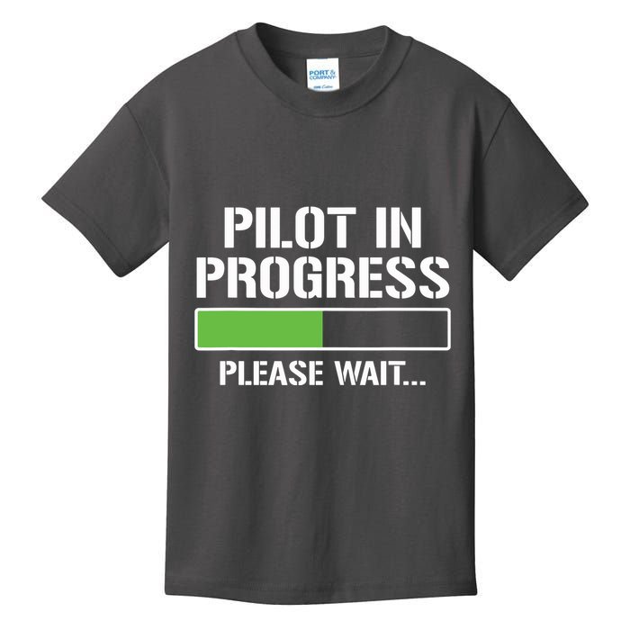 Pilot In Progress Funny Flight School Student Kids T-Shirt