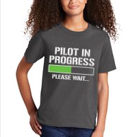 Pilot In Progress Funny Flight School Student Kids T-Shirt