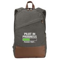 Pilot In Progress Funny Flight School Student Cotton Canvas Backpack