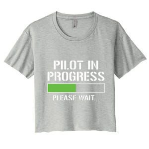 Pilot In Progress Funny Flight School Student Women's Crop Top Tee