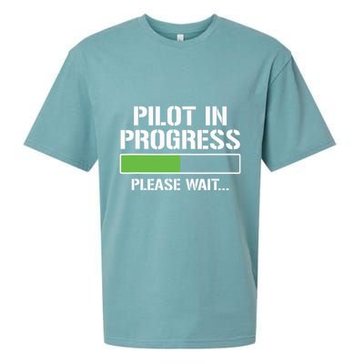 Pilot In Progress Funny Flight School Student Sueded Cloud Jersey T-Shirt