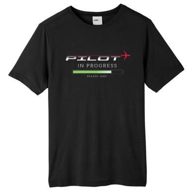 Pilot In Progress Funny Future Pilot Aviation Airplane Gift Tall Fusion ChromaSoft Performance T-Shirt