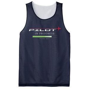 Pilot In Progress Funny Future Pilot Aviation Airplane Gift Mesh Reversible Basketball Jersey Tank