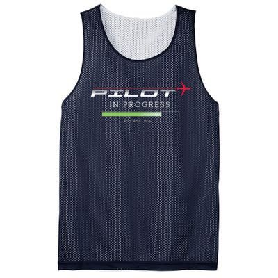 Pilot In Progress Funny Future Pilot Aviation Airplane Gift Mesh Reversible Basketball Jersey Tank