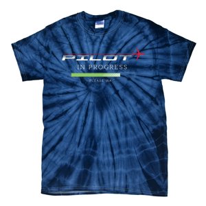 Pilot In Progress Funny Future Pilot Aviation Airplane Gift Tie-Dye T-Shirt