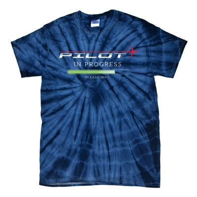 Pilot In Progress Funny Future Pilot Aviation Airplane Gift Tie-Dye T-Shirt