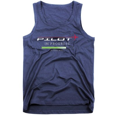 Pilot In Progress Funny Future Pilot Aviation Airplane Gift Tank Top