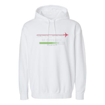 Pilot In Progress Funny Future Pilot Aviation Airplane Gift Garment-Dyed Fleece Hoodie