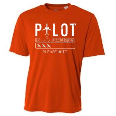 Pilot In Progress Funny Future Pilot Aviation Airplane Gift Cooling Performance Crew T-Shirt