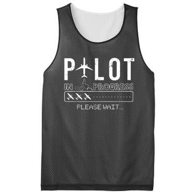 Pilot In Progress Funny Future Pilot Aviation Airplane Gift Mesh Reversible Basketball Jersey Tank