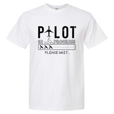 Pilot In Progress Funny Future Pilot Aviation Airplane Gift Garment-Dyed Heavyweight T-Shirt