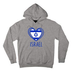 Patriotic Israel Pride Israeli Heart Flag Israel Tall Hoodie