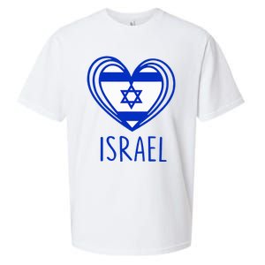 Patriotic Israel Pride Israeli Heart Flag Israel Sueded Cloud Jersey T-Shirt