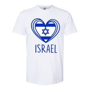 Patriotic Israel Pride Israeli Heart Flag Israel Softstyle CVC T-Shirt