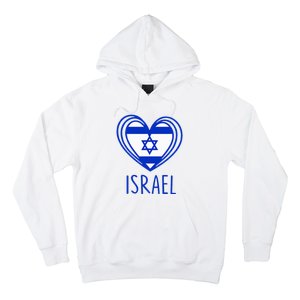 Patriotic Israel Pride Israeli Heart Flag Israel Hoodie