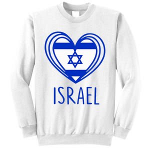 Patriotic Israel Pride Israeli Heart Flag Israel Sweatshirt