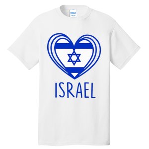 Patriotic Israel Pride Israeli Heart Flag Israel Tall T-Shirt