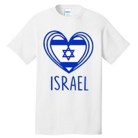 Patriotic Israel Pride Israeli Heart Flag Israel Tall T-Shirt