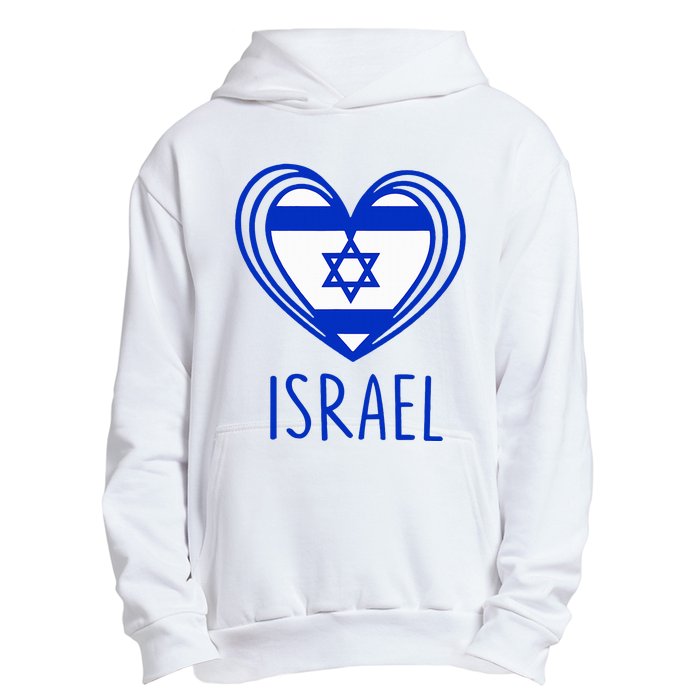 Patriotic Israel Pride Israeli Heart Flag Israel Urban Pullover Hoodie