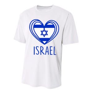 Patriotic Israel Pride Israeli Heart Flag Israel Performance Sprint T-Shirt