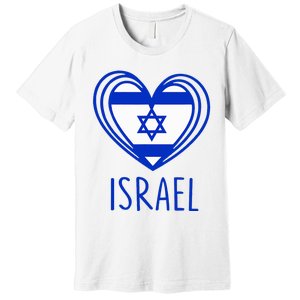 Patriotic Israel Pride Israeli Heart Flag Israel Premium T-Shirt