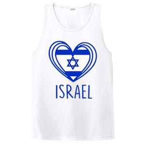 Patriotic Israel Pride Israeli Heart Flag Israel PosiCharge Competitor Tank