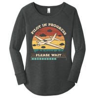 Pilot In Progress Please Wait Funny Aviation Future Pilots Women's Perfect Tri Tunic Long Sleeve Shirt