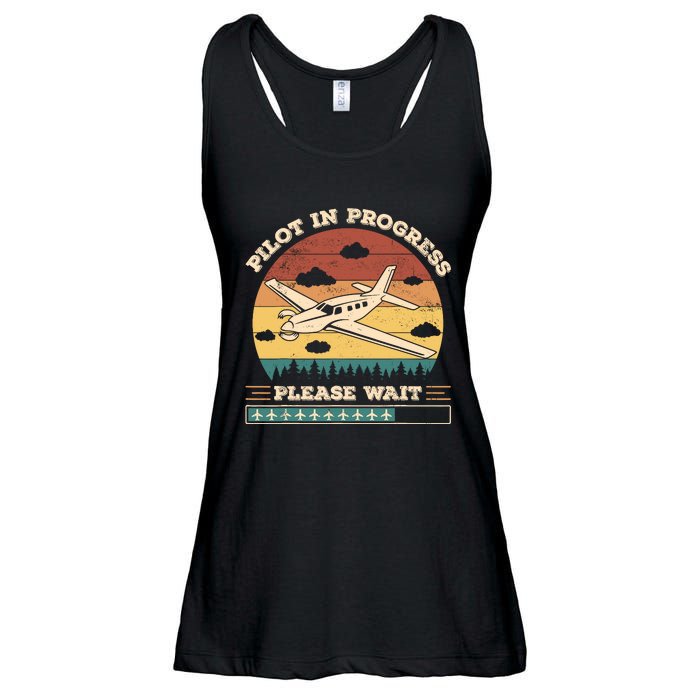 Pilot In Progress Please Wait Funny Aviation Future Pilots Ladies Essential Flowy Tank