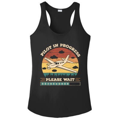 Pilot In Progress Please Wait Funny Aviation Future Pilots Ladies PosiCharge Competitor Racerback Tank