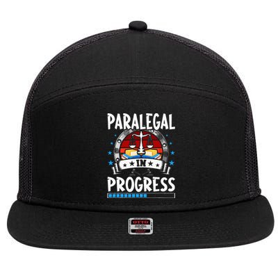 Paralegal In Progress Trainee Student 7 Panel Mesh Trucker Snapback Hat