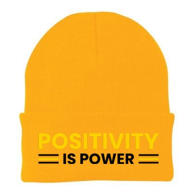 Positivity Is Power Typography Knit Cap Winter Beanie