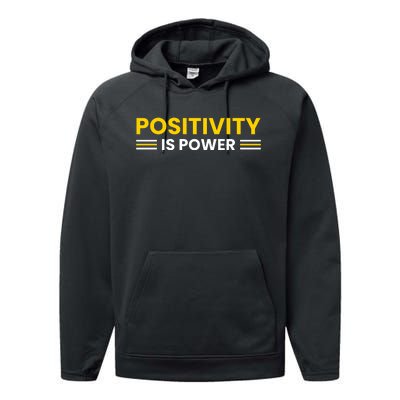 Positivity Is Power Typography Performance Fleece Hoodie