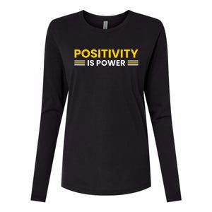 Positivity Is Power Typography Womens Cotton Relaxed Long Sleeve T-Shirt