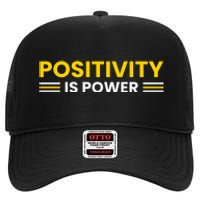 Positivity Is Power Typography High Crown Mesh Back Trucker Hat