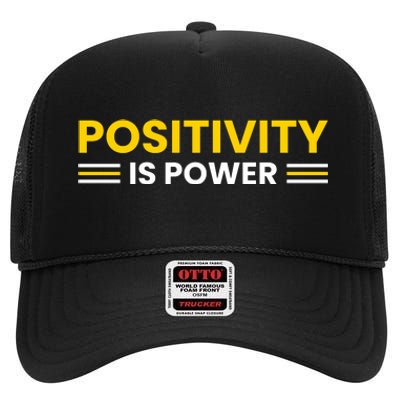 Positivity Is Power Typography High Crown Mesh Back Trucker Hat